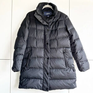 Lands End Quilted Down Puffer Coat Jacket Size XS (2-4) Black Warm Outdoor